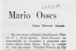 Mario Osses  [artículo] Jaime Herrera Román.