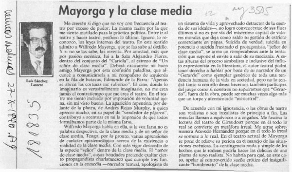 Mayorga y la clase media  [artículo] Luis Sánchez Latorre.