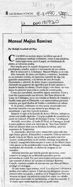 Manuel Mejías Ramírez  [artículo] Rodolfo Gambetti del Pino.