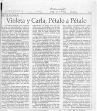 Violeta y Carla, pétalo a pétalo  [artículo] María Eugenia Fontecilla.