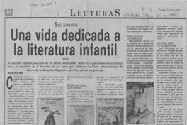 Una vida dedicada a la literatura infantil  [artículo] Héctor Velis Meza.
