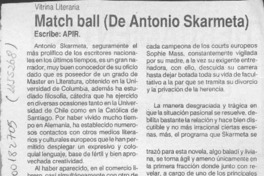 Match ball (de Antonio Skármeta)  [artículo] Apir.