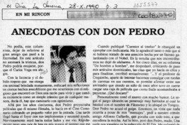 Anécdotas con don Pedro  [artículo] Gonzalo Tapia Díaz.