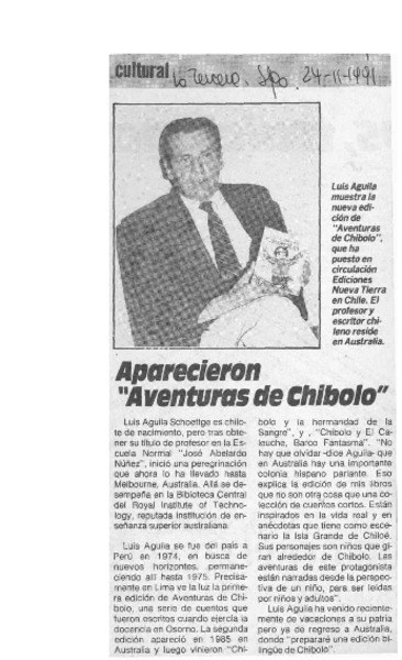 Aparecieron "Aventuras de Chibolo"  [artículo].