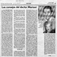 Los consejos del doctor Mariani  [artículo] Filebo.