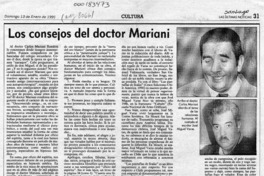 Los consejos del doctor Mariani  [artículo] Filebo.