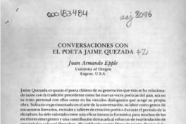 Conversaciones con el poeta Jaime Quezada (entrevista)