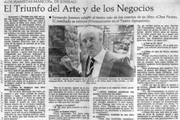 El triunfo del arte y de los negocios  [artículo] Juan Antonio Muñoz H.