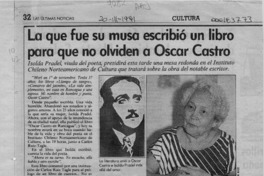 La que fue su musa escribió un libro para que no olviden a Oscar Castro  [artículo] Paola Castillo.
