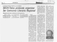 SECH-Talca pretende organizar 3er concurso literario regional  [artículo].