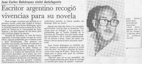 Escritor argentino recogió vivencias para su novela