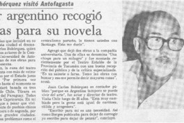 Escritor argentino recogió vivencias para su novela