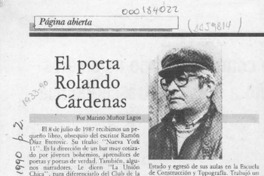 El poeta Rolando Cárdenas  [artículo] Marino Muñoz Lagos.