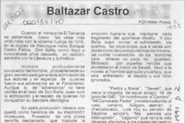 Baltazar Castro  [artículo] Walter Pineda.