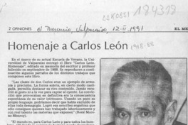 Homenaje a Carlos León  [artículo].