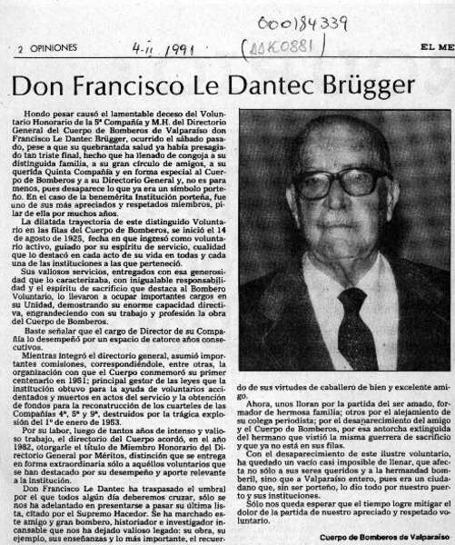 Don Francisco Le Dantec Brügger  [artículo].