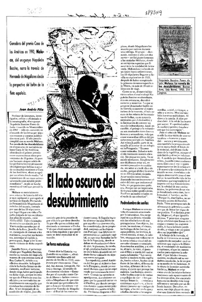 El lado oscuro del descubrimiento  [artículo] Juan Andrés Piña.