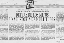 Detrás de los mitos una historia de multitudes  [artículo] Fernando Quilodrán.