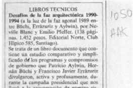 Desafíos de la faz arquitectónica 1990-1994  [artículo] Osvaldo Torres-Ahumada.