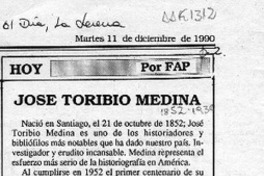 José Toribio Medina  [artículo] Fap.