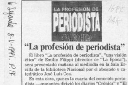 "La Profesión de periodista"  [artículo].