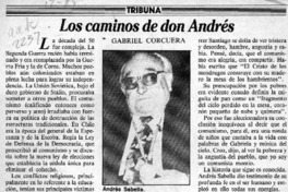 Los caminos de don Andrés  [artículo] Gabriel Corcuera.