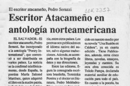 Escritor atacameño en antología norteamericana  [artículo].