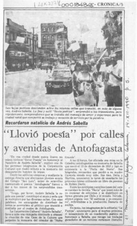 "Llovió poesía" por calles y avenidas de Antofagasta  [artículo].