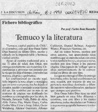 Temuco y la literatura  [artículo] Carlos René Ibacache.