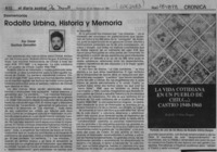 Rodolfo Urbina, historia y memoria  [artículo] Oscar Gacitúa González.