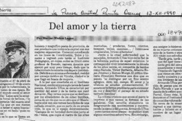 Del amor y la tierra  [artículo] Marino Muñoz Lagos.