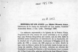 Historia de Los Andes  [artículo] José Rafael Reyes.