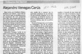 Alejandro Venegas Carús  [artículo] Mario Alarcón Berney.