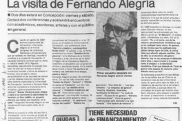 La visita de Fernando Alegría  [artículo] A. M.