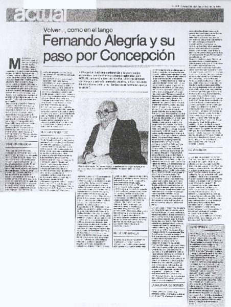 Fernando Alegría y su paso por Concepción (entrevista)