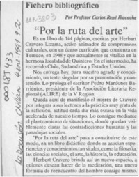 "Por la ruta del arte"  [artículo] Carlos René Ibacache.