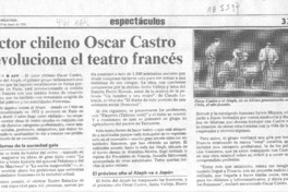 Actor chileno Oscar Castro revoluciona el teatro francés