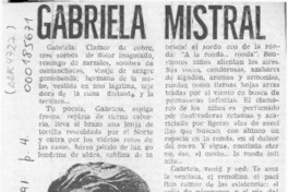 Gabriela Mistral  [artículo] Juan Meza Sepúlveda.