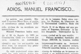 Adiós, Manuel Francisco  [artículo] Amparo Pozo.