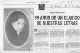 99 años de un clásico de nuestras letras  [artículo] Fernando Quilodrán.