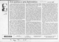 Arte poética y arte diplomática  [artículo] Jorge Edwards.