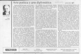 Arte poética y arte diplomática  [artículo] Jorge Edwards.