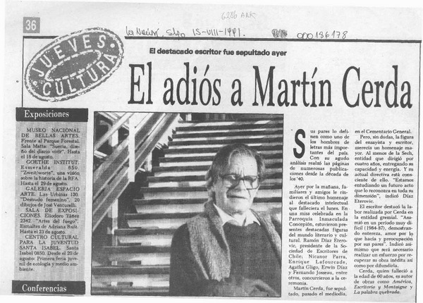 El Adiós a Martín Cerda  [artículo].