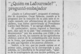 "Quién es Lafourcade?", preguntó embajador  [artículo] Patricia Escalona.