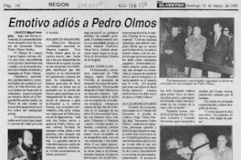Emotivo adiós a Pedro Olmos  [artículo] Miguel Venegas.