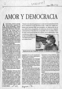 Amor y democracia  [artículo] María de la Luz Urquieta.
