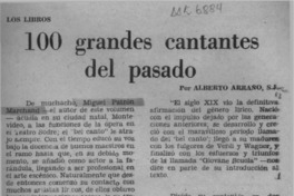 100 grandes cantantes del pasado  [artículo] Alberto Arraño.