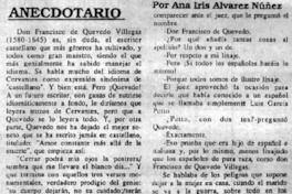 Anecdotario  [artículo] Ana Iris Alvarez Núñez.