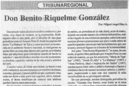 Don Benito Riquelme González  [artículo] Miguel Angel Díaz A.