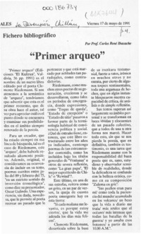 "Primer arqueo"  [artículo] Carlos René Ibacache.